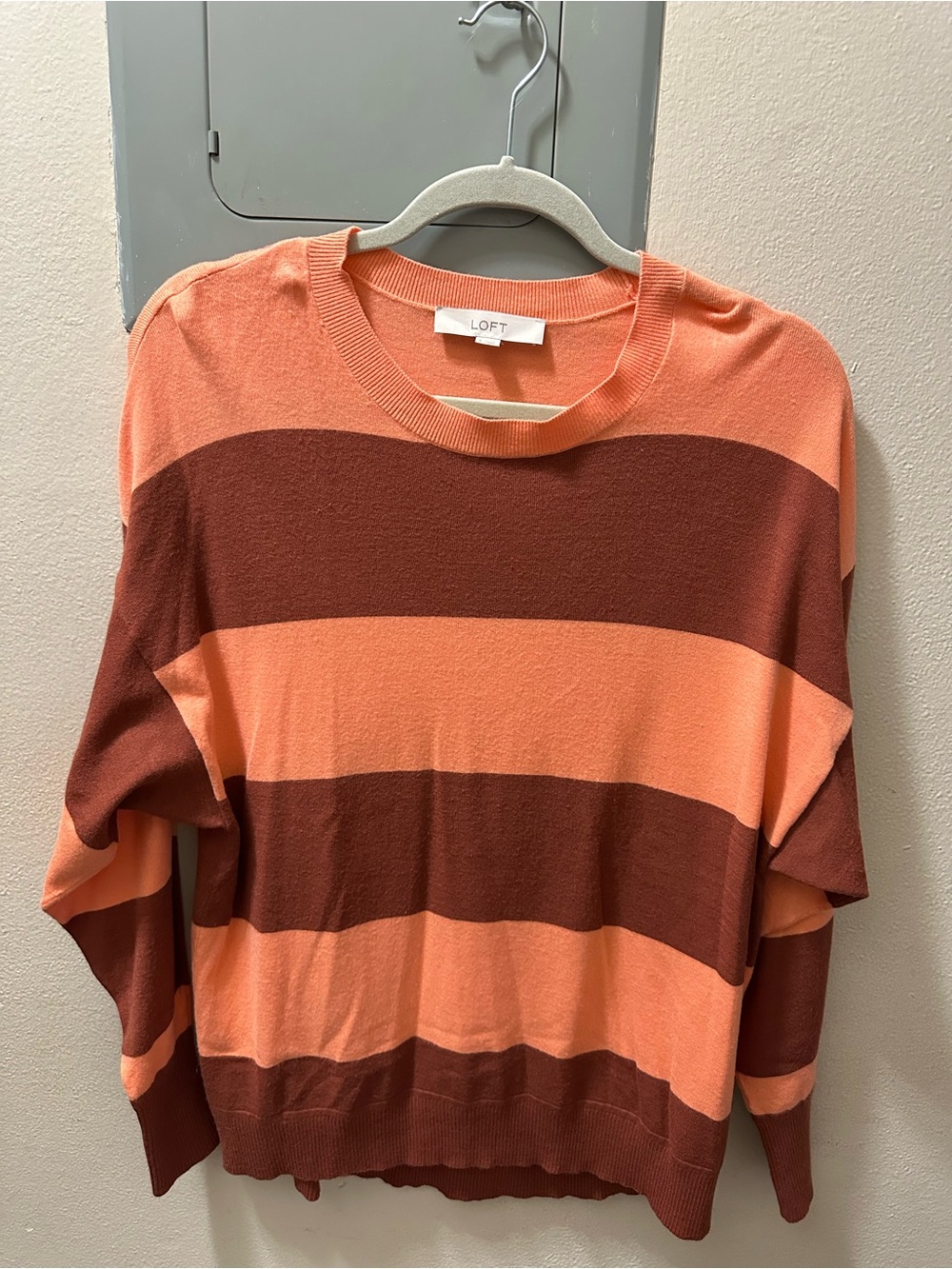 LOFT Striped Crewneck Sweater